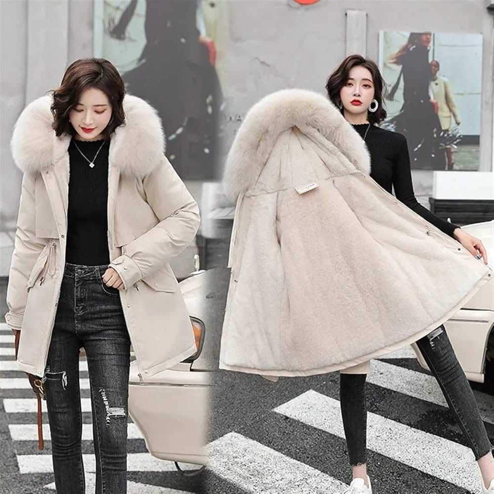 Mos Winter Jacket Slim with Fur Collar Warm Snow Wear Padded Clothes