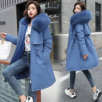 Mos Winter Jacket Slim with Fur Collar Warm Snow Wear Padded Clothes