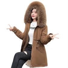 Mos Winter Jacket Slim with Fur Collar Warm Snow Wear Padded Clothes