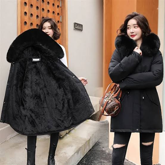 Mos Winter Jacket Slim with Fur Collar Warm Snow Wear Padded Clothes